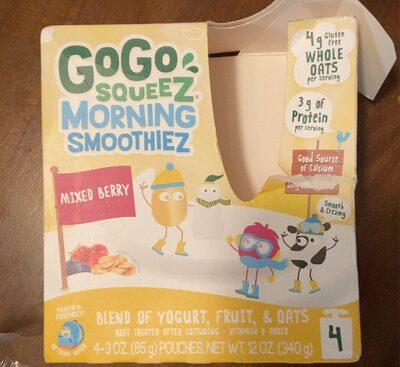 Mixed Berry Blend Of Yogurt, Fruit, & Oats Morning Smoothiez, Mixed Berry