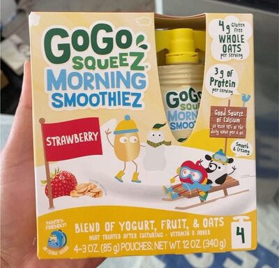 Strawberry Blend Of Yogurt, Fruit, & Oats Morning Smoothiez, Strawberry