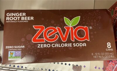 Ginger Root Beer Flavored Zero Calorie Soda, Ginger Root Beer
