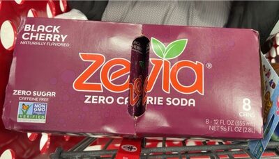 Black Cherry Flavored Zero Calorie Soda, Black Cherry