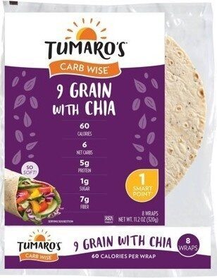 9 Grain With Chia 8 Low-In-Carb Wraps