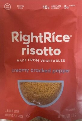 Creamy Cracked Pepper A Blend Of Lentils, Chickpeas, Peas + Rice Risotto, Creamy Cracked Pepper