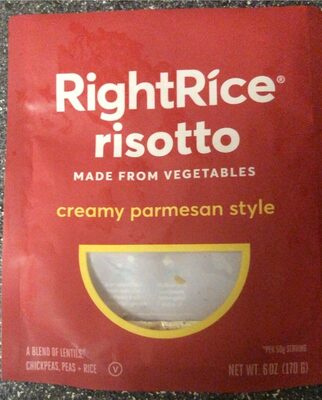 Creamy Parmesan Style Risotto A Blend Of Lentils, Chickpeas, Peas + Rice, Creamy Parmesan Style