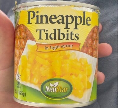 Pineapple Tidbits In Light Syrup, Pineapple Tidbits