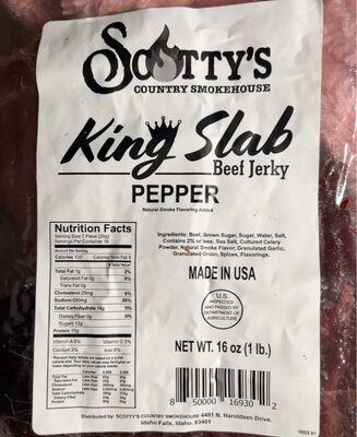 Pepper King Slab Beef Jerky, Pepper