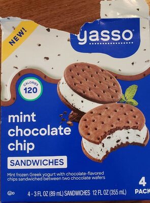 Mint Chocolate Chip Creamy Greek Yogurt Sandwiches, Mint Chocolate Chip
