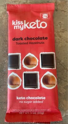 Toasted Hazelnuts Dark Chocolate Keto Chocolate, Toasted Hazelnuts Dark Chocolate