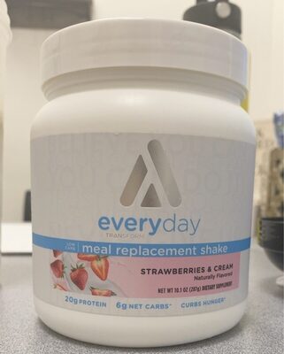 Meal Replacement Shake Dietary Supplement Powder, Strawberries & Cream, Strawberries & Cream