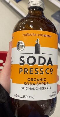Original Ginger Ale Organic Soda Syrup, Ginger