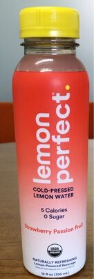 Zero Sugar Strawberry Passion Fruit Hydrating Lemon Water, Strawberry; Passion Fruit