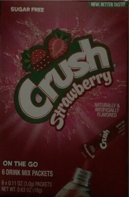 Strawberry Flavored On The Go Drink Mix Packets, Strawberry