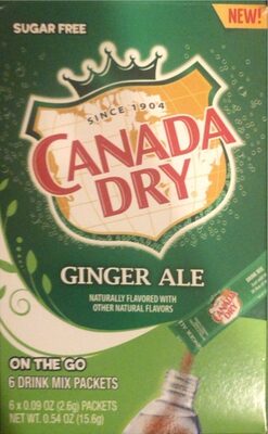 Ginger Ale Flavored On The Go Drink Mix Packets, Ginger Ale