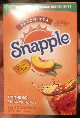 Peach Tea Flavored On The Go Drink Mix Packets, Peach Tea