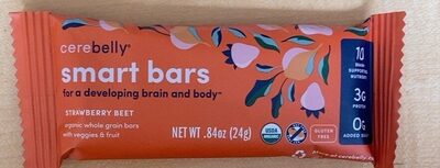 Strawberry Beet Organic Toddler Smart Bars With Whole Grains, Veggies And Fruit, Strawberry Beet