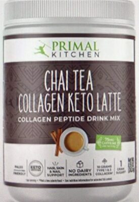 Collagen Keto Latte Collagen Peptide 11 G/Serving Hair, Skin & Nail Support Drink Mix, Chai Tea, Chai Tea