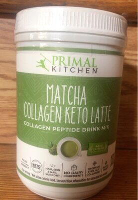 Collagen Keto Latte Collagen Peptide 11 G/Serving Hair, Skin & Nail Support Drink Mix, Matcha, Matcha