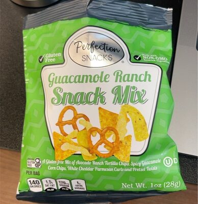 Guacamole Ranch Snack Mix A Gluten-Free Mix Of Pretzel Twists, Avacado Ranch Tortilla Chips, Parmesan Cheddar Cheese Curls And Spicy Guacamole Corn Chips