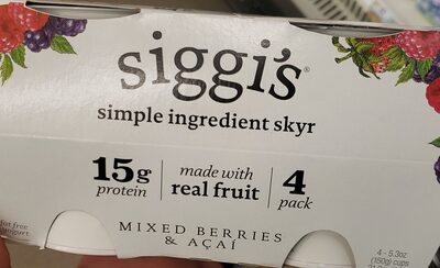 Mixed Berries & Acai Simple Ingredient Skyr Nonfat Icelandic Yogurt, Mixed Berries & Acai