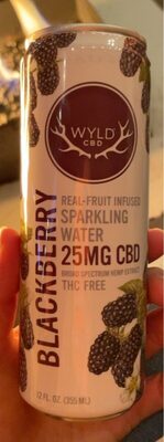 Blackberry Broad Spectrum Hemp Extract 25Mg Cbd Real-Fruit Infused Sparkling Water, Blackberry