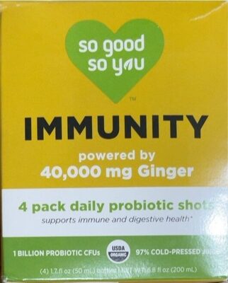 Ginger Cayenne Immunity Cold-Pressed Probiotic Juice Shots, Ginger Cayenne