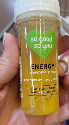Pineapple Ginger Energy Probiotic Juice Shot, Pineapple Ginger