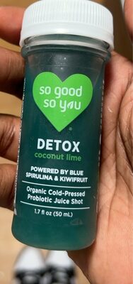 Coconut Lime Organic Detox Cold-Pressed Probiotic Juice Shot, Coconut Lime