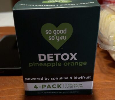 Pineapple Orange Detox Cold- Pressed Probiotic Juice Shots, Pineapple Orange