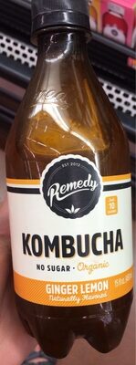 Ginger Lemon Flavored Organic Kombucha, Ginger Lemon