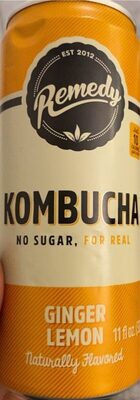 Ginger Lemon Flavored Organic Kombucha, Ginger Lemon