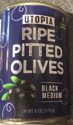 Black Medium Ripe Pitted Olives, Black