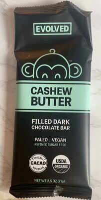 Cashew Butter Filled Dark Chocolate Bar, Cashew Butter