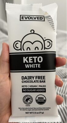 Keto White Dairy Free Chocolate Bar, Keto White