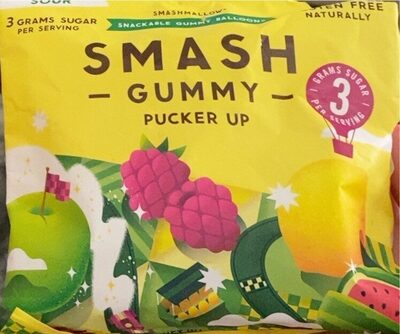 Sour Green Apple, Lemon, Raspberry, Watermelon Sour Snackable Smashgummy Balloons, Sour Green Apple, Lemon, Raspberry, Watermelon