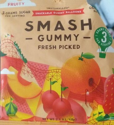 Fruity Peach, Orange, Cherry, Strawberry Snackable Smashgummy Balloons, Fruity Peach, Orange, Cherry, Strawberry