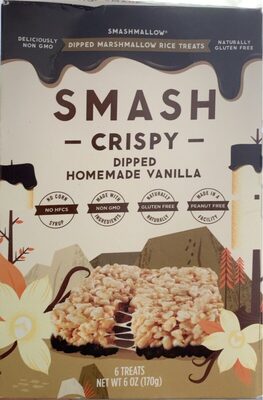 Smash Crispy Dipped Homemade Vanilla Dipped Marshmallow Rice Treats, Dipped Homemade Vanilla