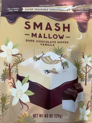 Dark Chocolate Dipped Vanilla Snackable Marshmallow, Dark Chocolate Dipped Vanilla