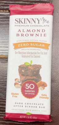 Almond Brownie Dark Belgian Chocolate After Dinner Bar, Almond Brownie