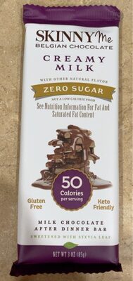 Sweetened With Stevia Leaf Milk Chocolate After Dinner Bar, Sweetened With Stevia Leaf