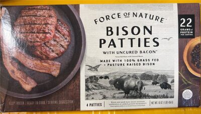 Bison Patties With Uncured Bacon, Bison With Bacon