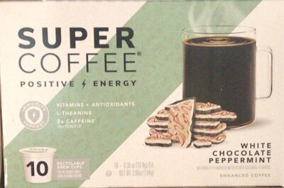 White Chocolate Peppermint Flavored Enhanced Coffee Recyclable Brew Cups, White Chocolate Peppermint
