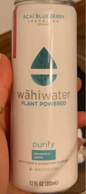 Organic Sparkling Purify Anti-Toxin & Digestion Support + Electrolytes. Acai Blueberry, Acai Blueberry