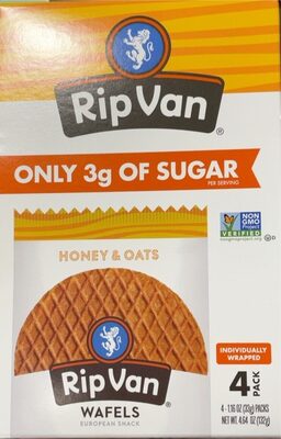 Honey Oats European Snack Wafels, Honey & Oats