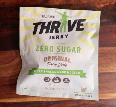 Zero Sugar Original Turkey Jerky Sweetened With Stevia, Original Turkey
