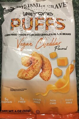 Vegan Cheddar Flavored Puffs, Vegan Cheddar