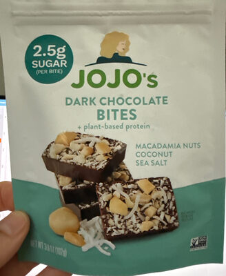 Dark Chocolate Macadamia Nuts, Coconut, Sea Salt Bites, Dark Chocolate