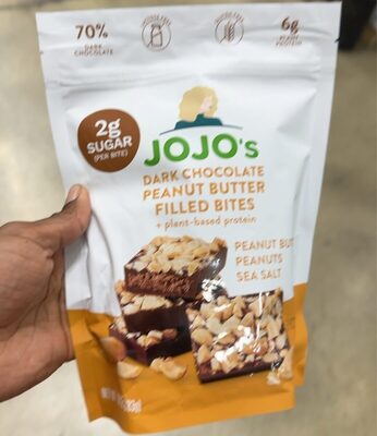 Peanut Butter, Peanuts, Sea Salt + Plant-Based Protein Dark Chocolate Peanut Butter Filled Bites, Peanut Butter, Peanuts, Sea Salt