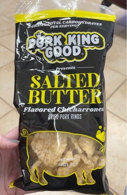 Salted Butter Flavored Chicharrones Fried Pork Rinds, Salted Butter