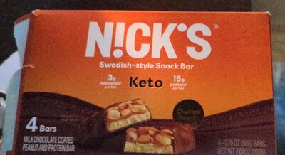 Keto Choklad Peant Swedish-Style Snack Bar, Milk Chocolate; Peanut