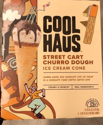 Street Cart Churro Dough Ice Cream Cone, Street Cart Churro Dough