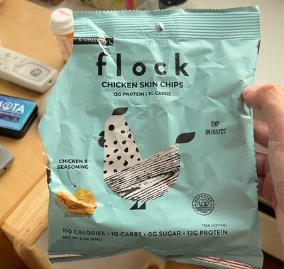 Salt & Vinegar Chicken Skin Chips, Salt & Vinegar